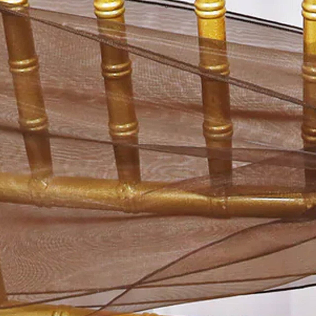 10 Pieces Chocolate Organza Chair Sashes 8"x108" Sheer Brown Chair Decor for Weddings & Events