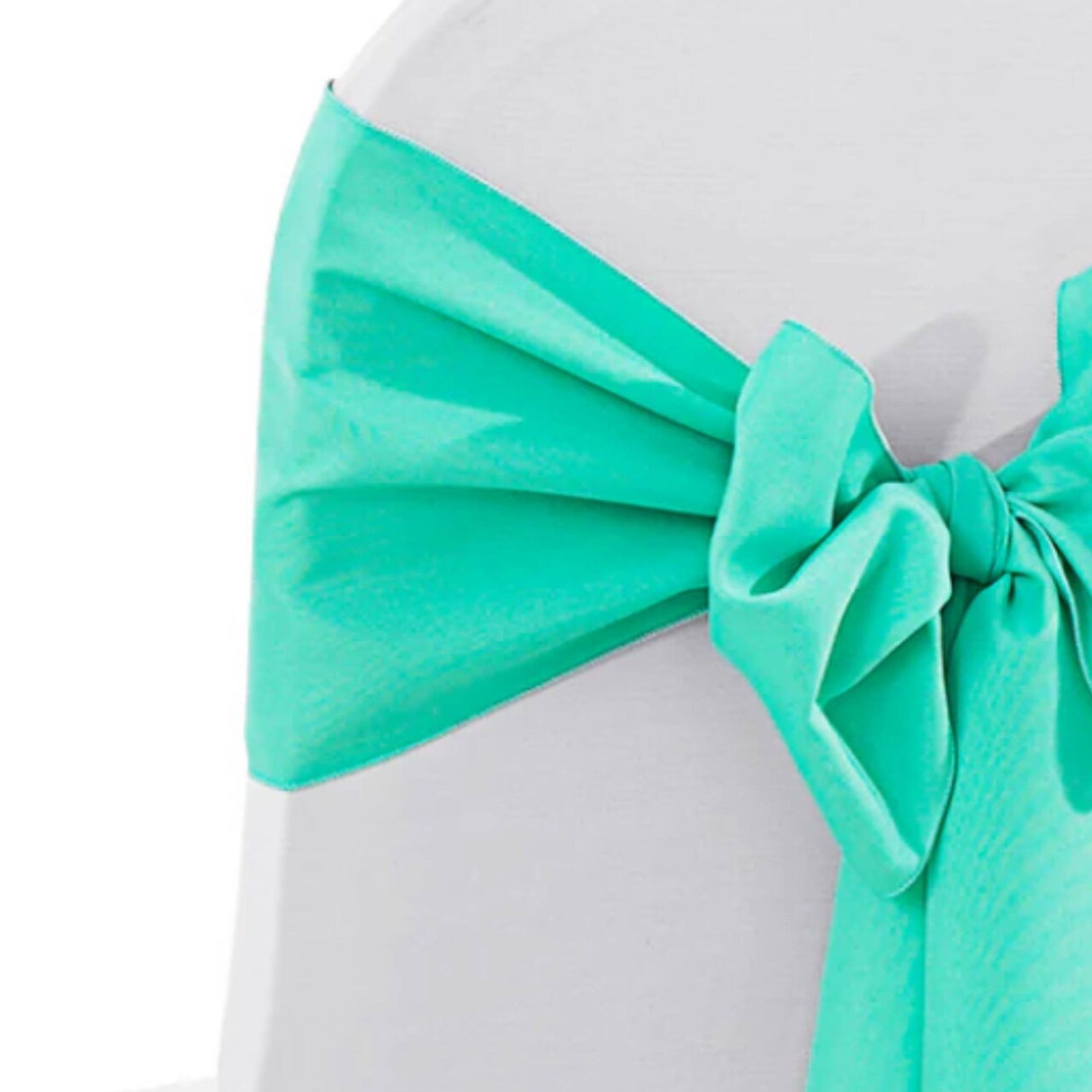 10 Pieces Tiff Blue or Aqua Blue Polyester Chair Sashes 8"x108" Wrinkle Resistant