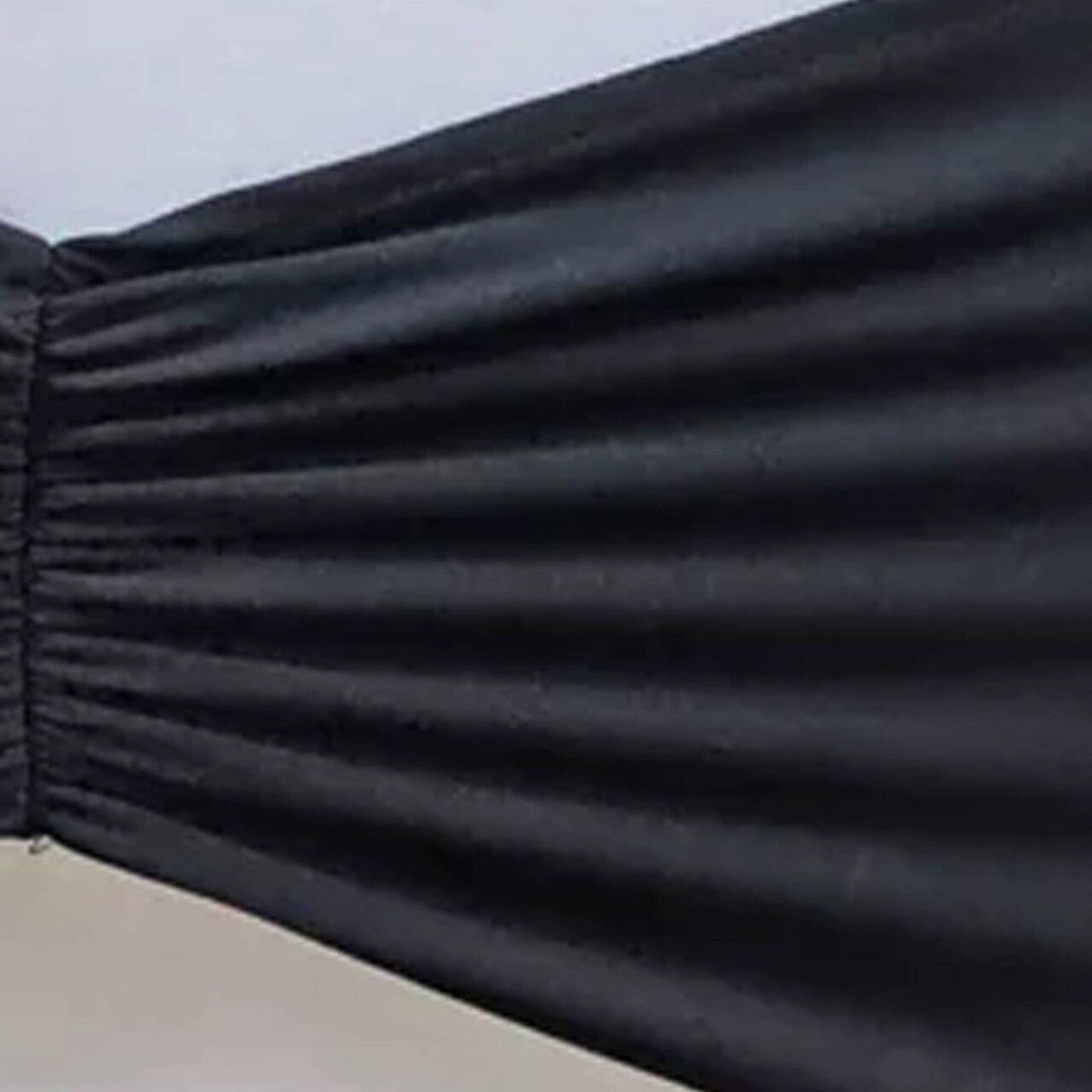 10 Pieces Black Ruffled Spandex Chair Bands for Classic Event Elegance 8x13 inches