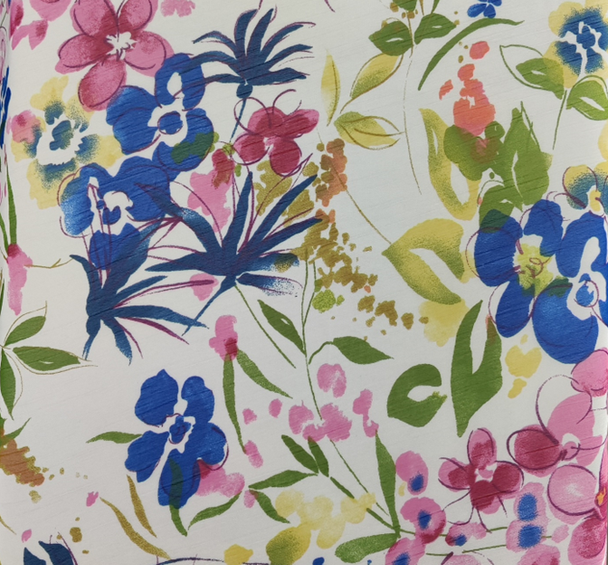 1 Yard Soft Ivory or Pink Hi Multi Chiffon Elegant Lightweight Fabric, 58/60" Wide