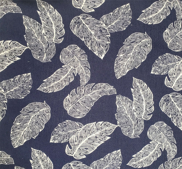 1 Yard Navy Ivory Rayon Crinkle Apparel Fabric 50/52 inches Width