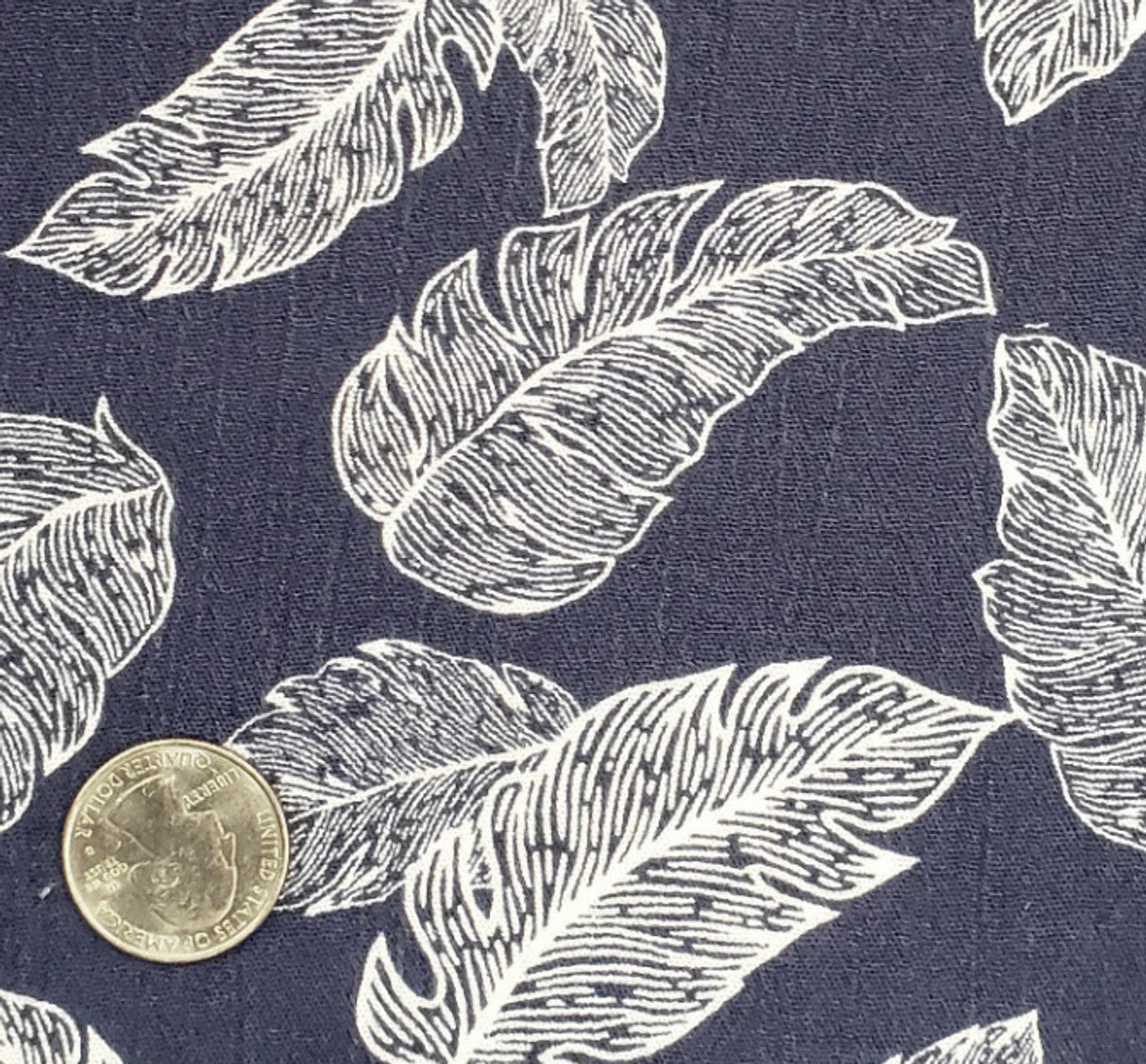 1 Yard Rayon Crinkle Navy Ivory Woven Fabric, Lightweight Drapey 50/52″ Wide 100% Rayon