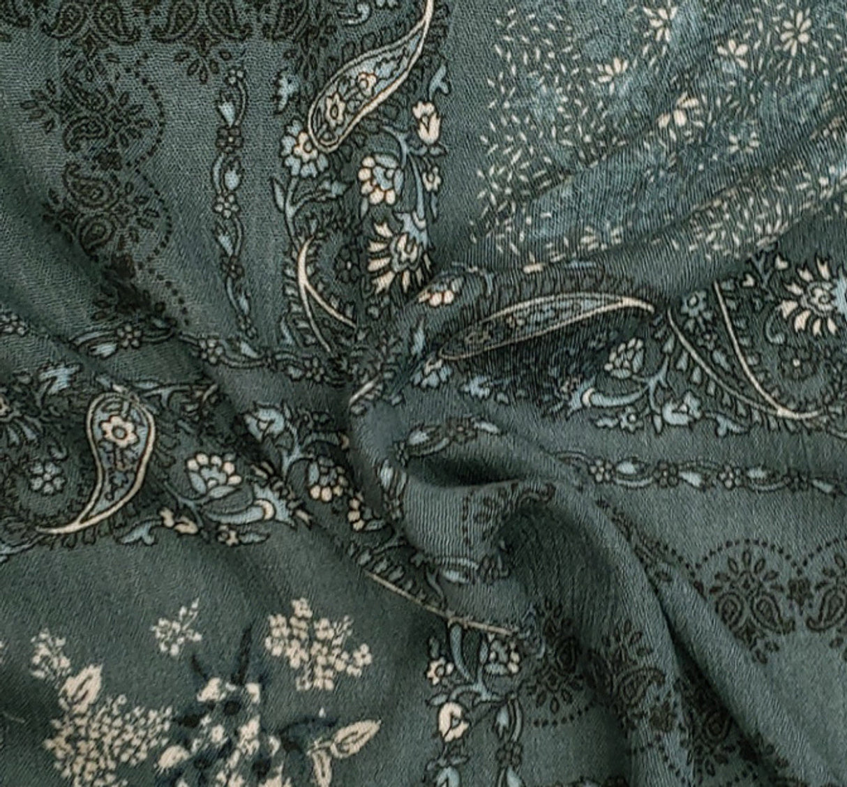 1 Yard 100% Rayon Crinkle Fabric Agave Green Lightweight 50/52" Wide Woven Crepon