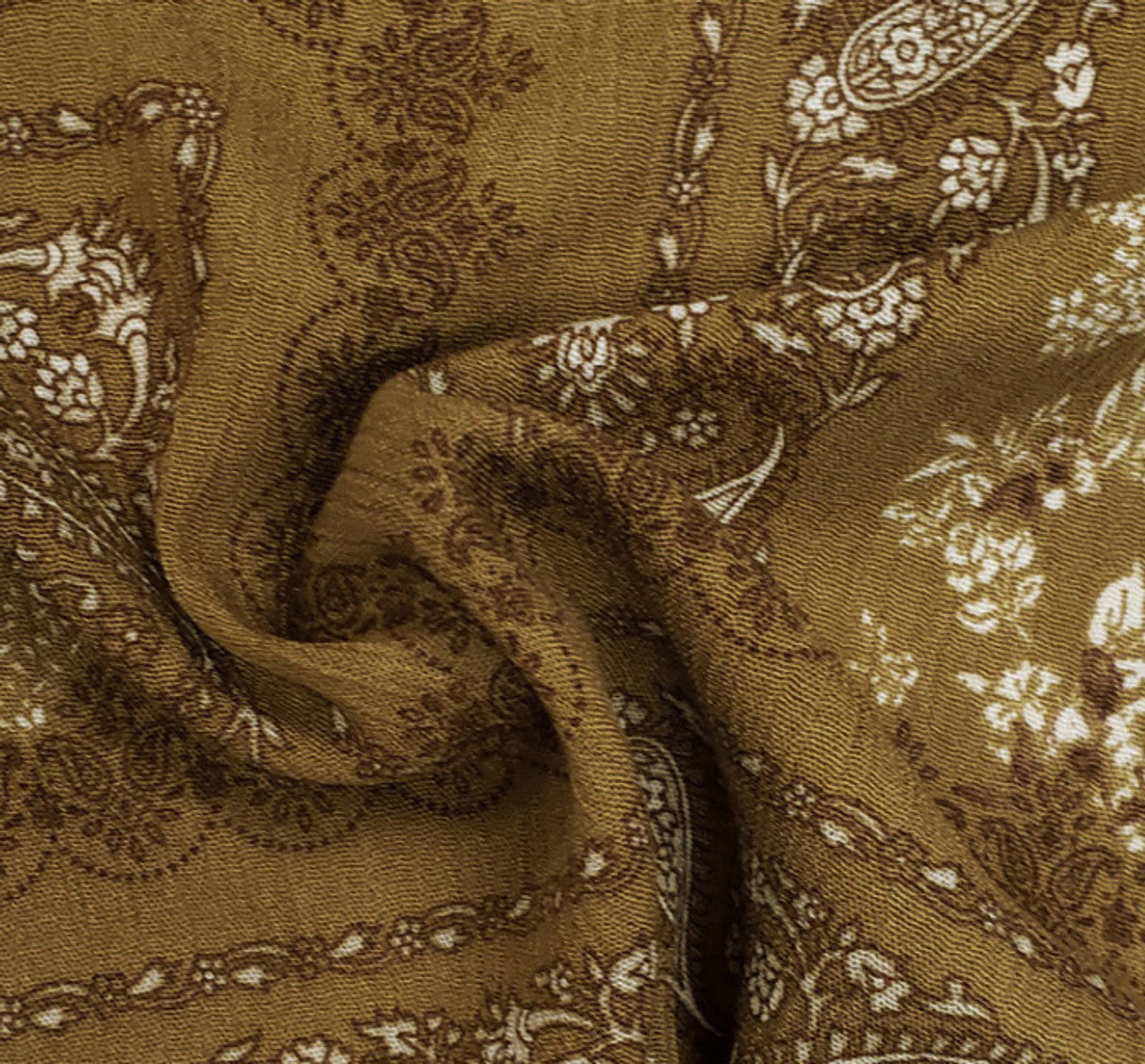 1 Yard Mustard Gold Rayon Crinkle Fabric Soft 50/52" Wide Woven Crepon