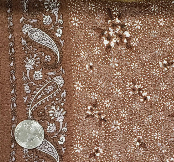 1 Yard Rustic Brown Rayon Crinkle Fabric Breathable Textured Material for Casual Dresses Cozy Blouses and Relaxed Skirts 50/52 Inch Width