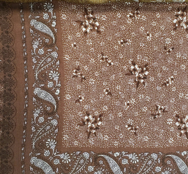 1 Yard Rustic Brown Rayon Crinkle Fabric Breathable Textured Material for Casual Dresses Cozy Blouses and Relaxed Skirts 50/52 Inch Width