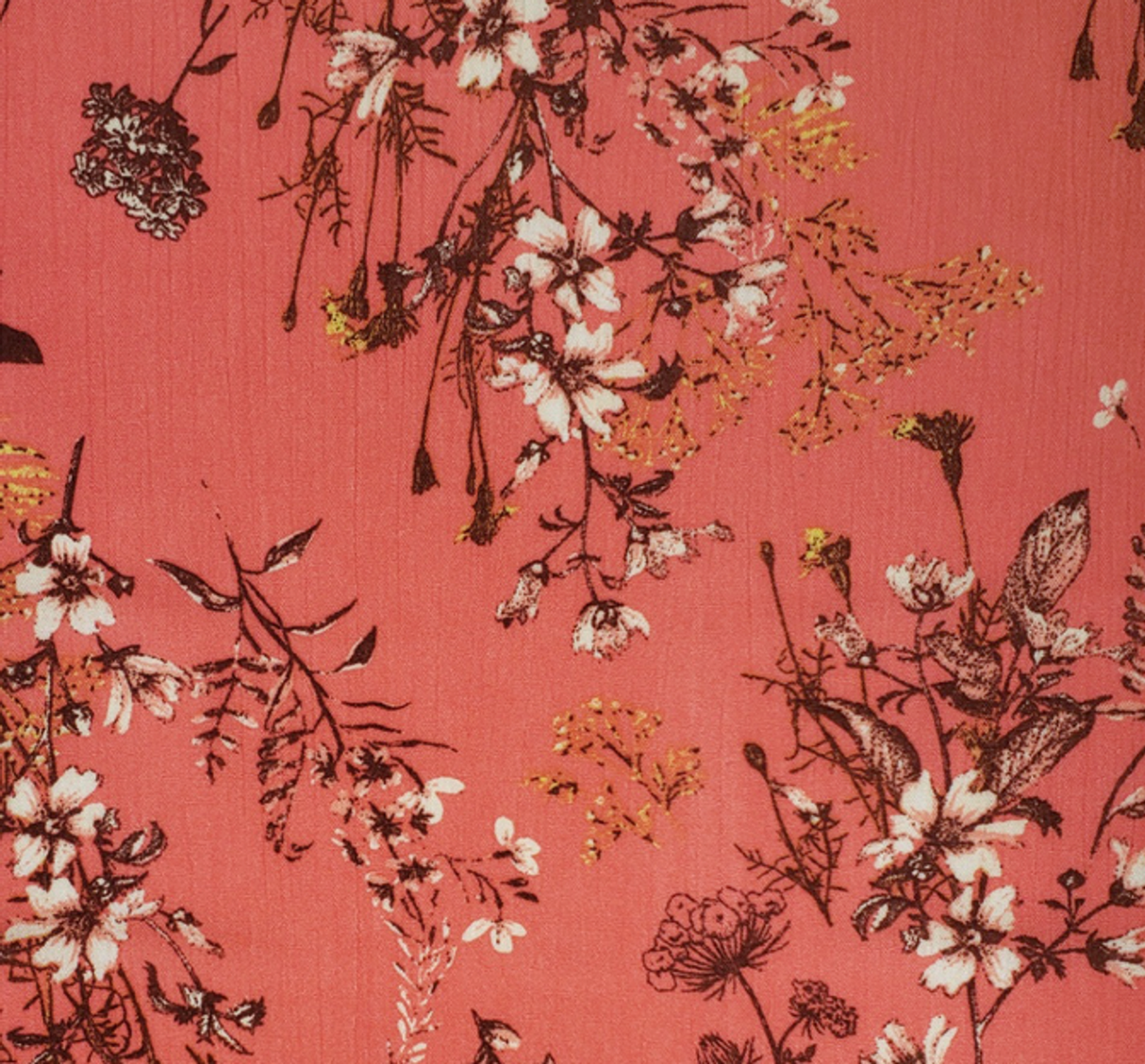 1 Yard Coral Rayon Crinkle Fabric 50/52" Wide Comfortable Woven