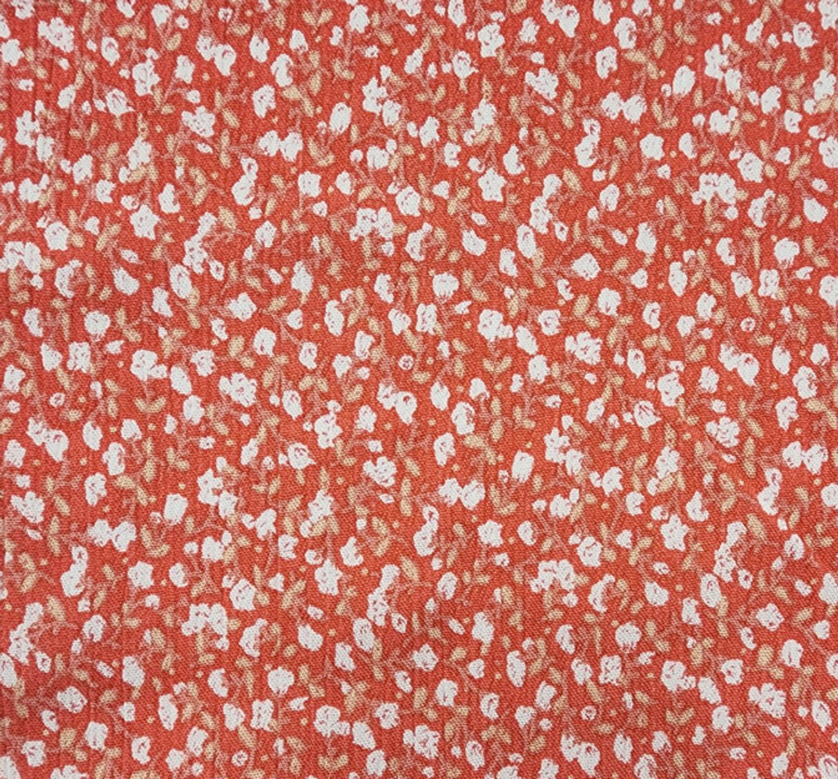 Rayon Crinkle Crepon 1 Yard Fabric Coral 50/52" Lightweight Textured Apparel