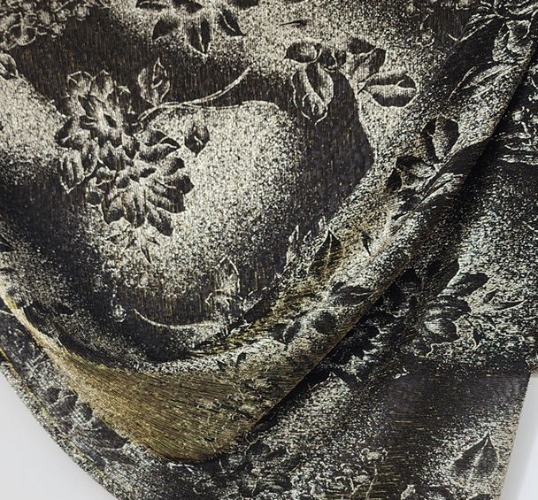 1 yard Black & Gold Foil Mesh Fabric 56/58" Wide Polyester Material for Event Décor & Apparel Projects