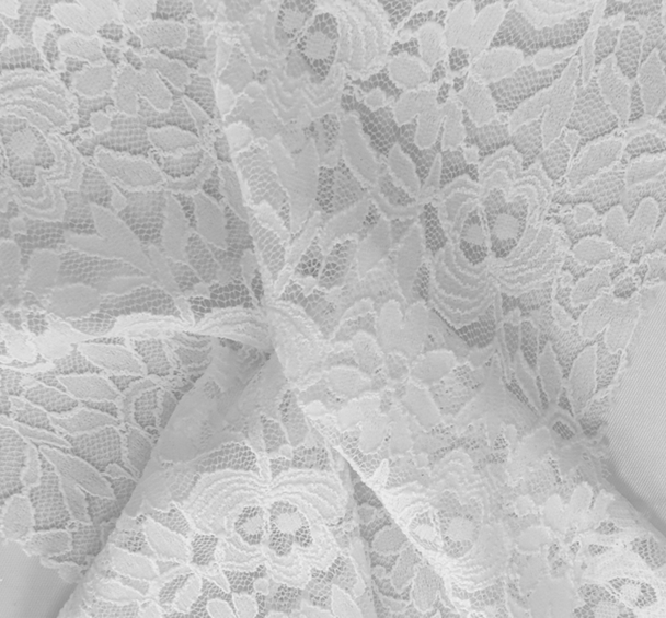 1 Yard White Stretch Lace Fabric 58/60" Wide, 92% Nylon, 8% Spandex