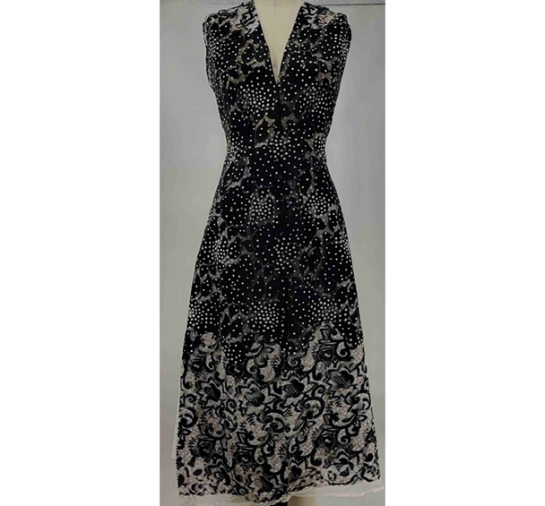 1 Yard Black & White Double Border Lace Fabric, 56/58" Wide, Elegant Apparel Textile