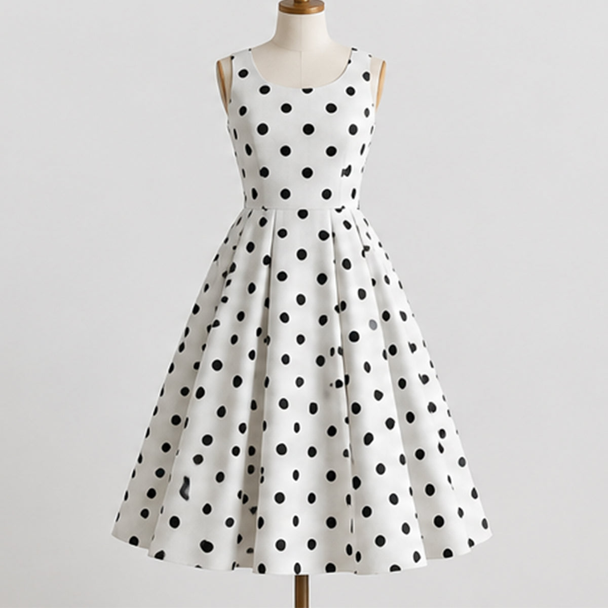 White Black Polka Dot One Inch Print Poly Cotton Fabric Yard