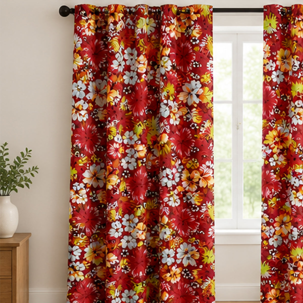 Hawaiian Print Poly Cotton Fabric 58 Inch Wide Durable Yard