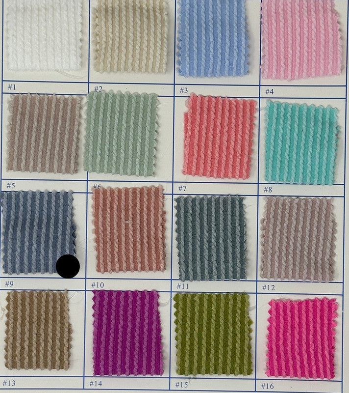 1 Yard Waved Urban Rib Knit Fabric Stretch Textured Polyester 60 Inch Width