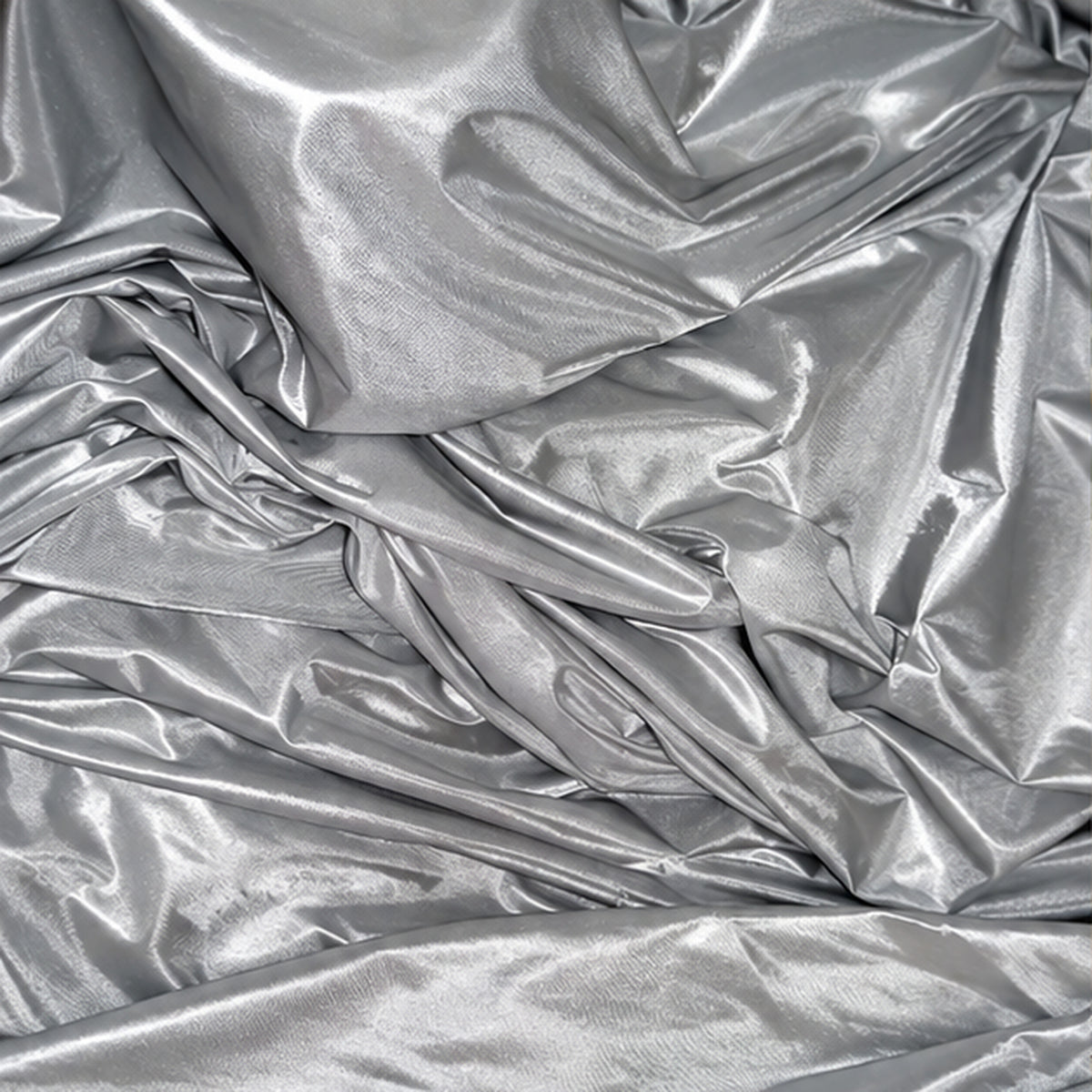 Silver Low Stretch Polyester Fabric Extra Wide 108/120 Inch Yard
