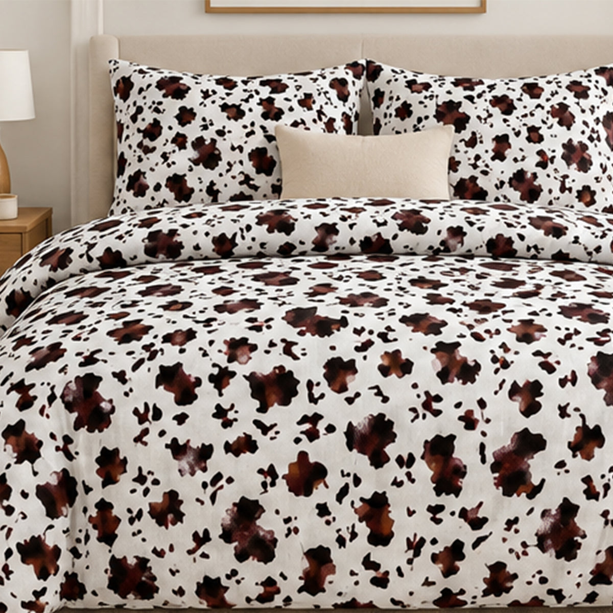 Black Cow Print Poly Cotton Fabric 58 Inch Wide Durable Yard