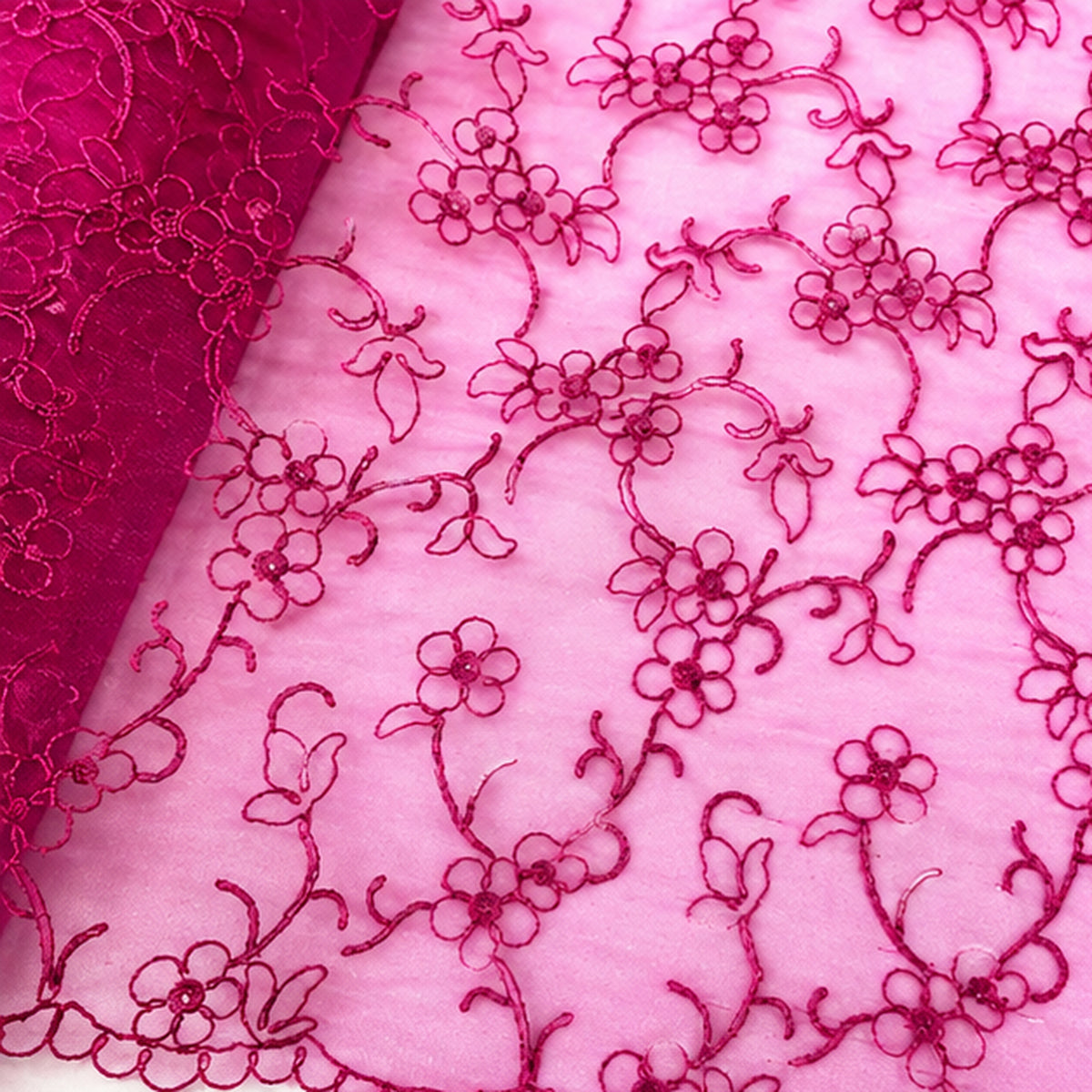 Corded Bridal Lace Fabric Embroidered Net Mesh Party Dress Wear