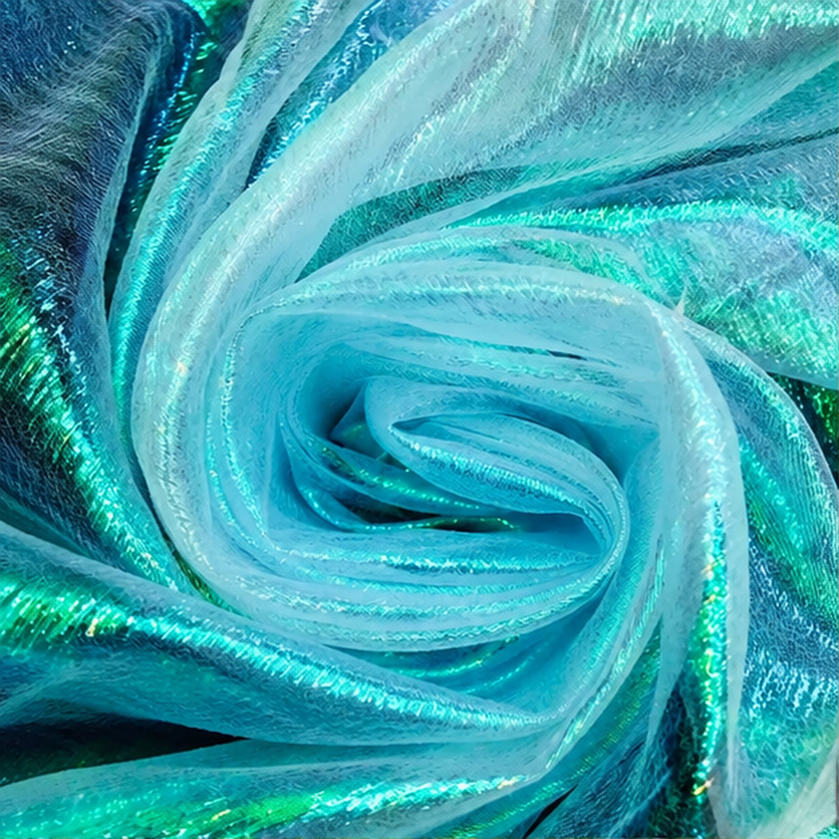 Aqua Crush Barbie Organza Fabric Shiny Sheer by the Yard Decor