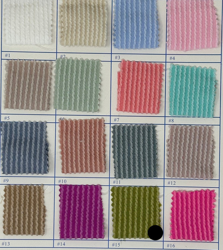 1 Yard Waved Urban Rib Knit Fabric Stretch Textured Polyester 60 Inch Width