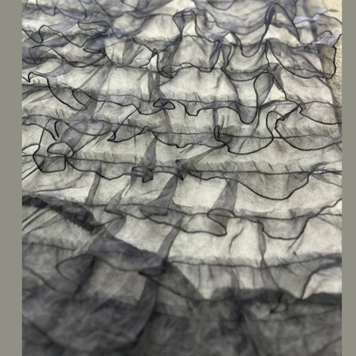 Ruffle Organza Fabric Sheer Polyester Mesh 52 to 54 Inch Wide