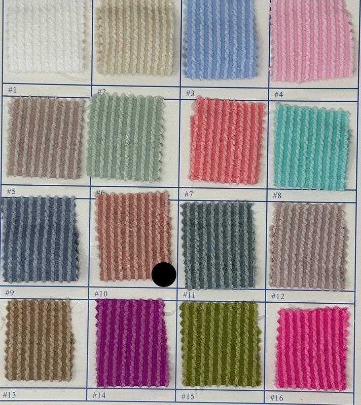 1 Yard Waved Urban Rib Knit Fabric Stretch Textured Polyester 60 Inch Width