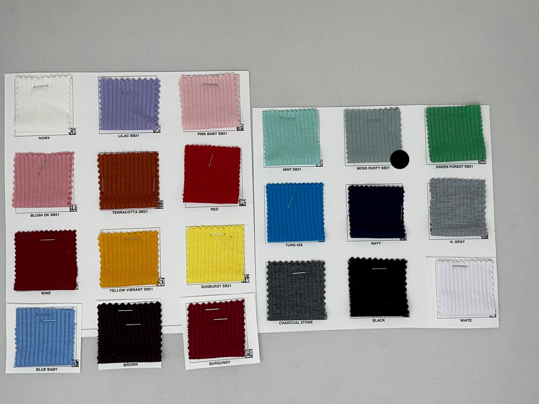 1 Yard 4x2 Rib Knit Solid Fabric Stretchy Durable Soft 60 Inch Width