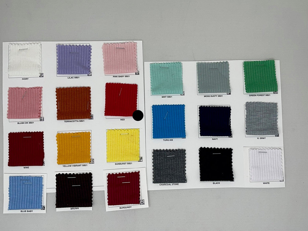 1 Yard 4x2 Rib Knit Solid Fabric Stretchy Durable Soft 60 Inch Width