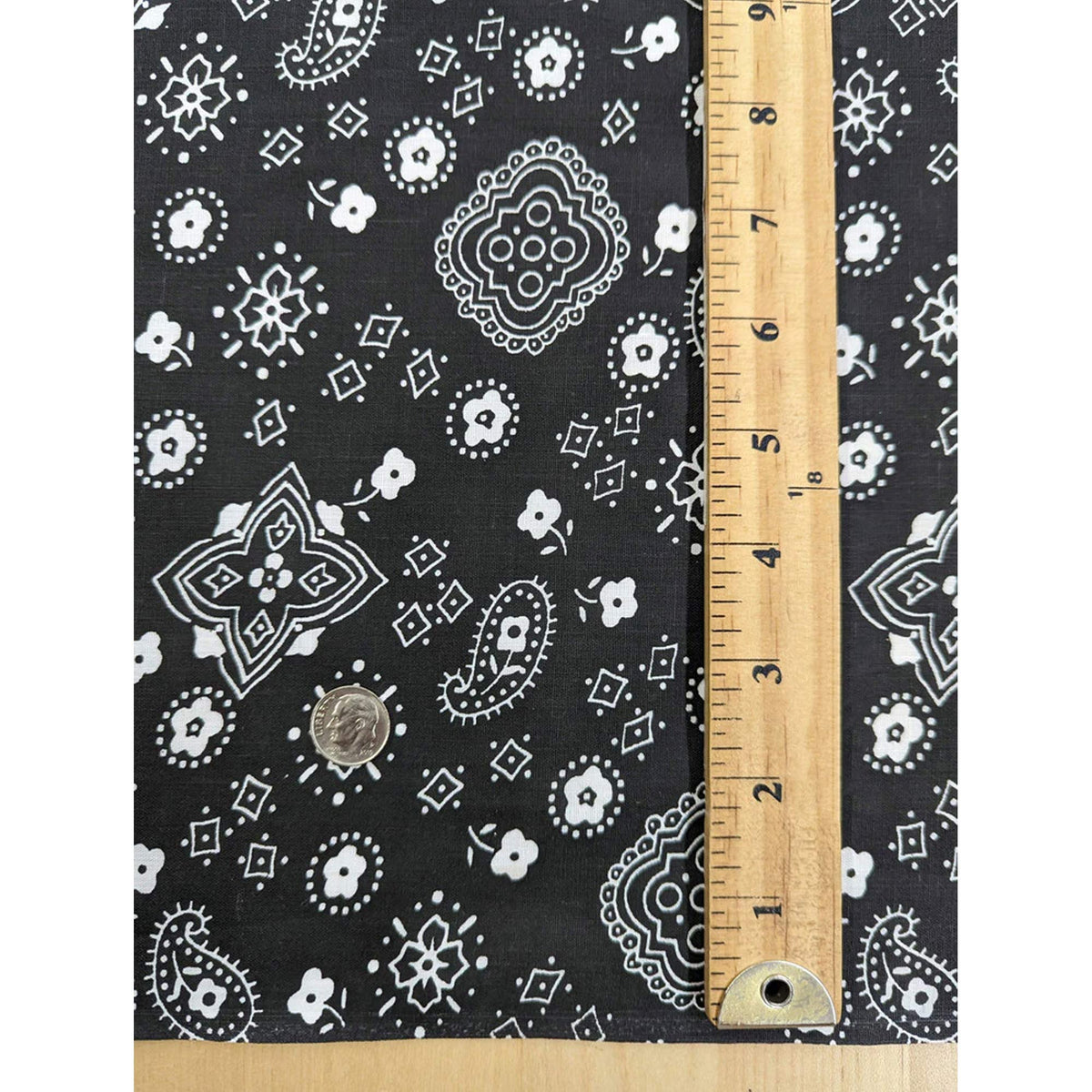 Bandana Poly Cotton Fabric - Paisley Bandana Print, Black, Red, Pink, Royal Blue, Yellow, 59/60" Width (1 Yard)