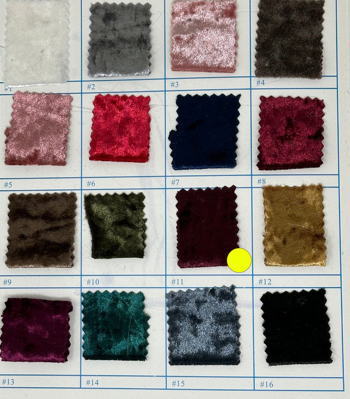 1 Yard Crushed Velvet Velour Stretch Fabric Soft Plush Polyester 60 Inch Width