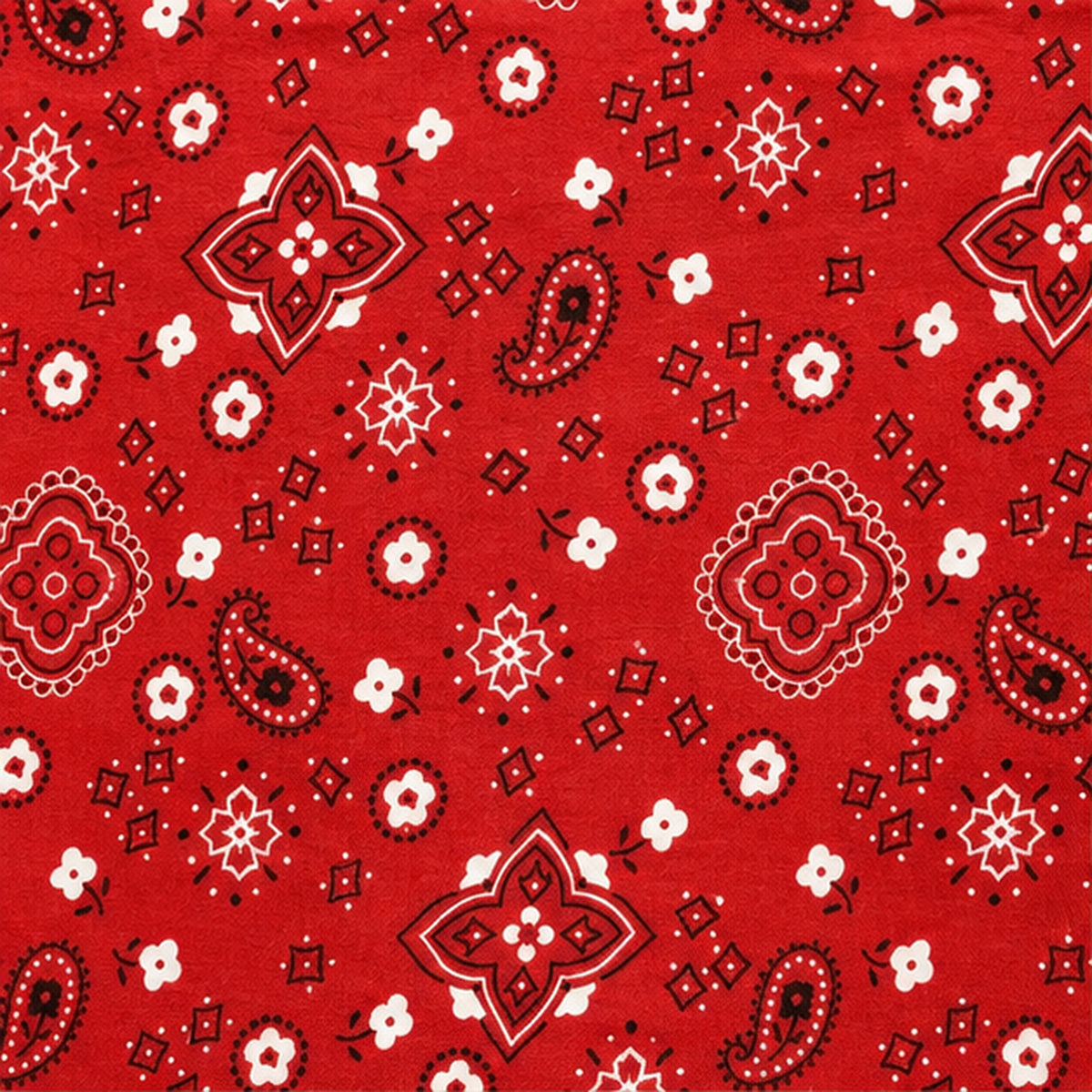 Paisley Bandanna Fabric Red Poly Cotton Print by the Yard Decor