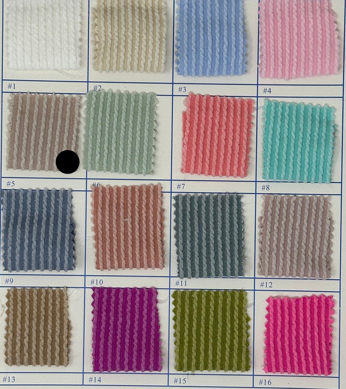 1 Yard Waved Urban Rib Knit Fabric Stretch Textured Polyester 60 Inch Width