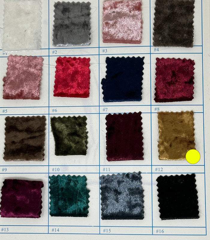 1 Yard Crushed Velvet Velour Stretch Fabric Soft Plush Polyester 60 Inch Width