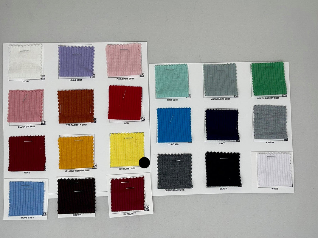 1 Yard 4x2 Rib Knit Solid Fabric Stretchy Durable Soft 60 Inch Width