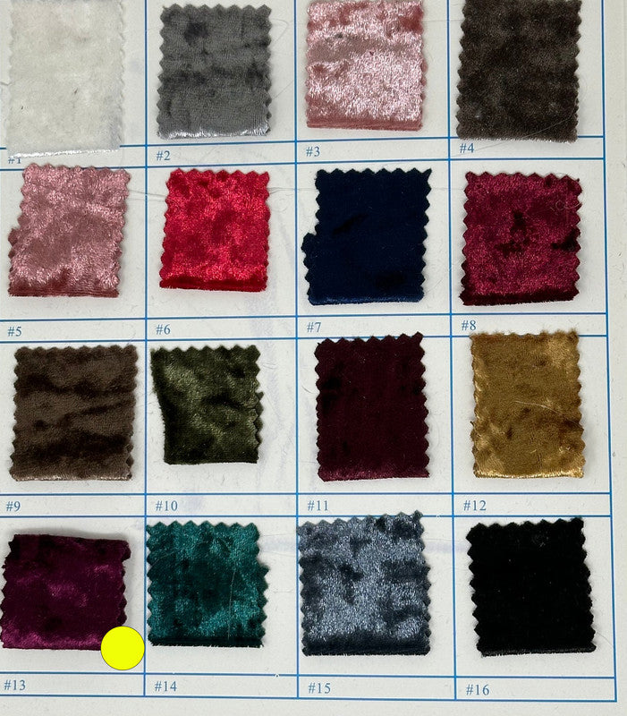 1 Yard Crushed Velvet Velour Stretch Fabric Soft Plush Polyester 60 Inch Width