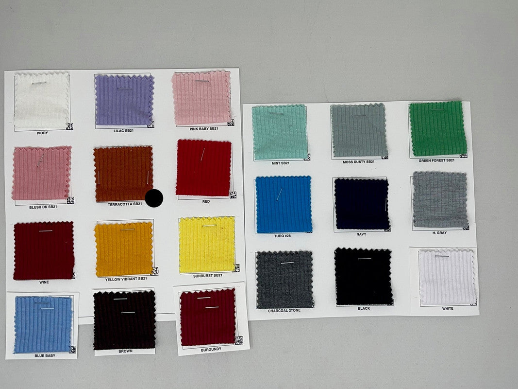 1 Yard 4x2 Rib Knit Solid Fabric Stretchy Durable Soft 60 Inch Width