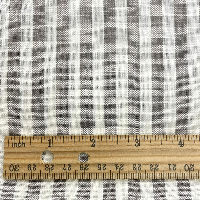 1 Yard Pure Linen Yarn Dyed 1/4 Inch Stripe Two Tone Natural Off Fabric 58 Inch Width