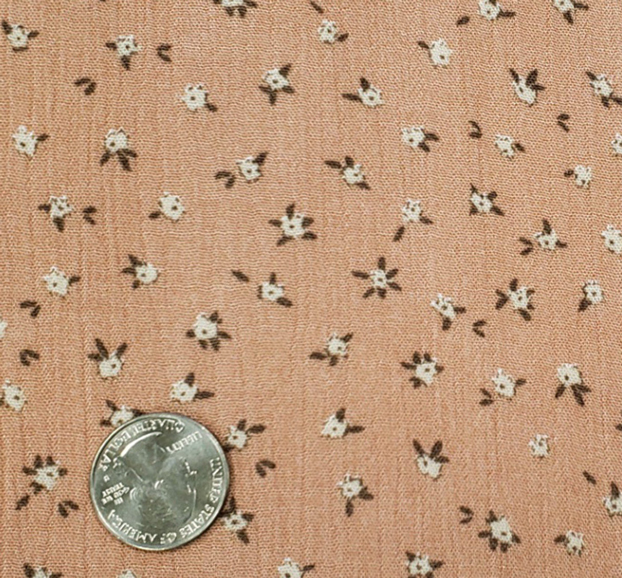 1 Yard Rayon Crinkle Fabric 50/52" Wide, Lightweight Drapey Rose Dust Crepon for Apparel