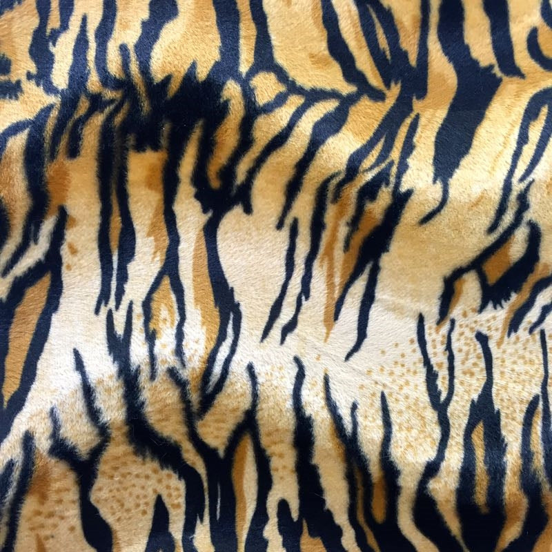 1 Yard Bold Tiger Print Velboa Faux Fur Fabric 60" Width