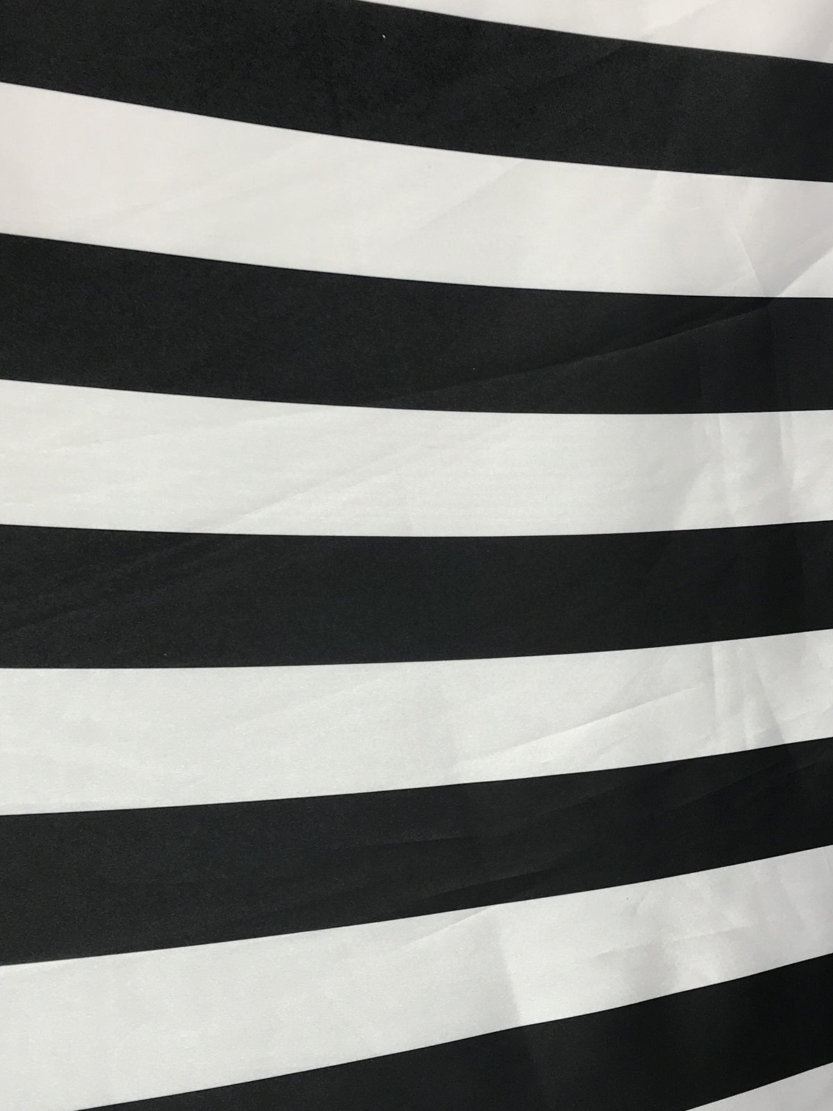 2 Inch Black/White Stripe Satin Fabric - Black/White Horizontal Stripes, 59/60" Width (1 Yard)