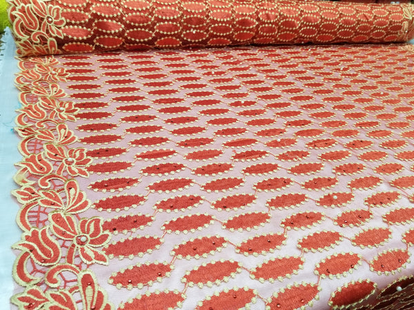 1 Yard Multicolor Floral Mesh Lace Fabric for Bridal Wedding Dresses and Decor 54 Inch Width