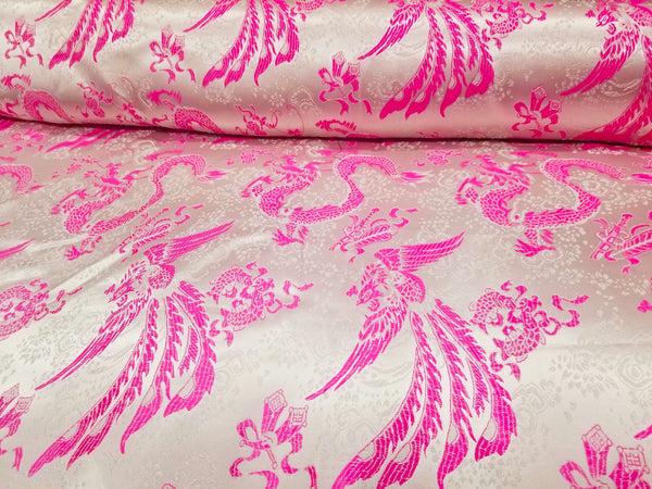 1 Yard Blush Chinese Metallic Jacquard Brocade Fabric for Dresses Curtains Costumes 60 Inch Width