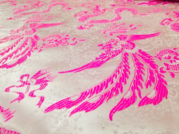 1 Yard Blush Chinese Metallic Jacquard Brocade Fabric for Dresses Curtains Costumes 60 Inch Width