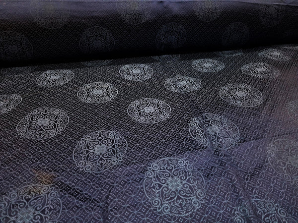 1 Yard Navy Blue Chinese Metallic Jacquard Brocade Fabric for Dresses Decor Crafts 60 Inch Width