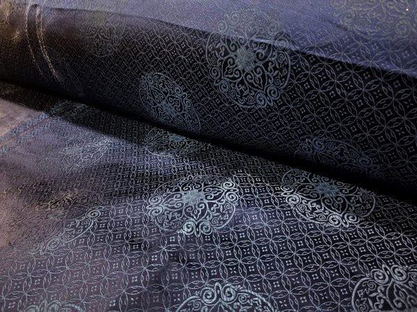 1 Yard Navy Blue Chinese Metallic Jacquard Brocade Fabric for Dresses Decor Crafts 60 Inch Width