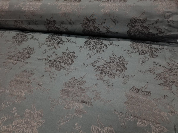 1 Yard Black Floral Satin Jacquard Brocade Fabric for Dresses Jackets Upholstery Decor 60 Inch Width