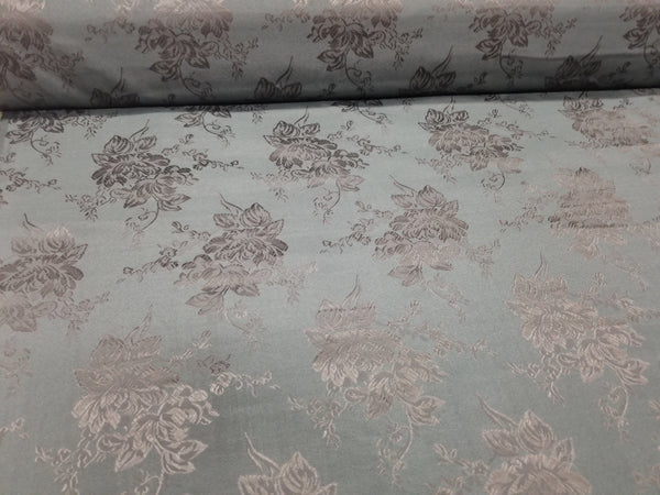 1 Yard Black Floral Satin Jacquard Brocade Fabric for Dresses Jackets Upholstery Decor 60 Inch Width