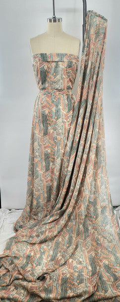 1 Yard Elegant Yoryu Chiffon Sheer Fabric Pink or Green, Lightweight Apparel Fabric, 57/58" Wide