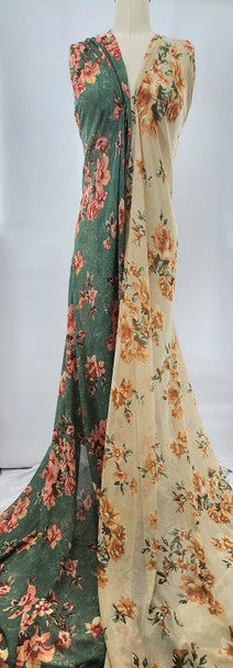 1 Yard Sheer Yoryu Chiffon Fabric, 57/58" Wide Lightweight Polyester