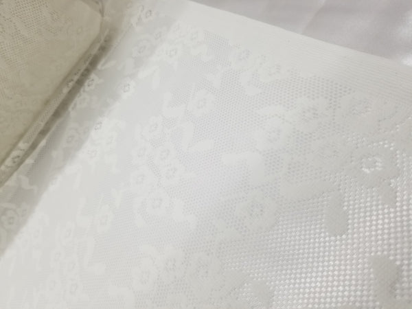 1 Yard Ivory Daisy Embroidery Mesh Tulle Net Fabric for Lingerie Bridal 54 Inches Wide