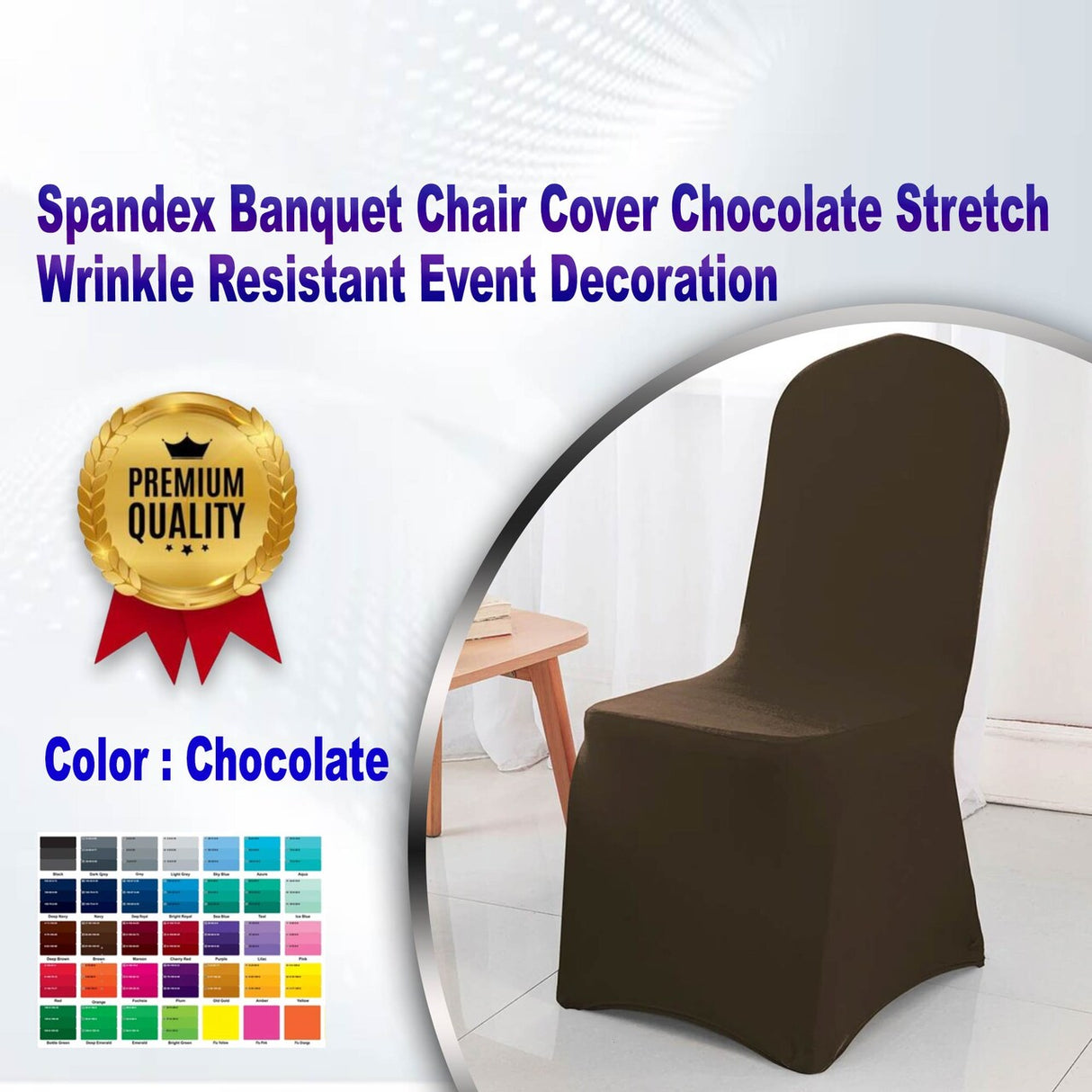 1 Piece Spandex Banquet Chair Cover Chocolate Stretch Wrinkle Resistant Event Decoration